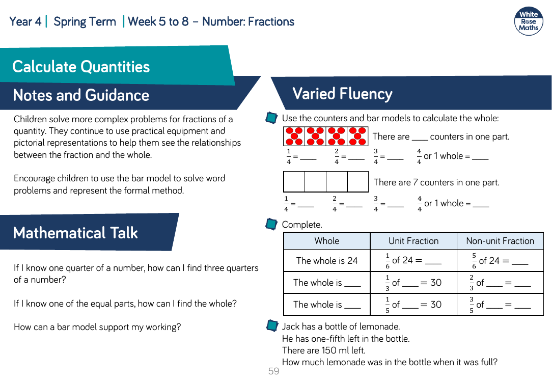 Calculate Quantities: Varied Fluency