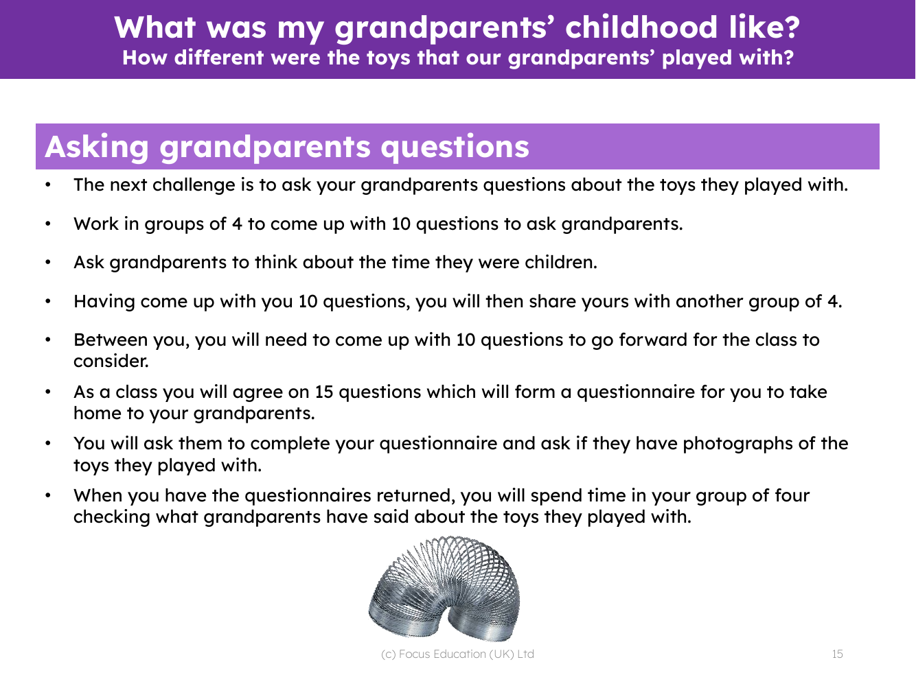 Asking grandparents questions