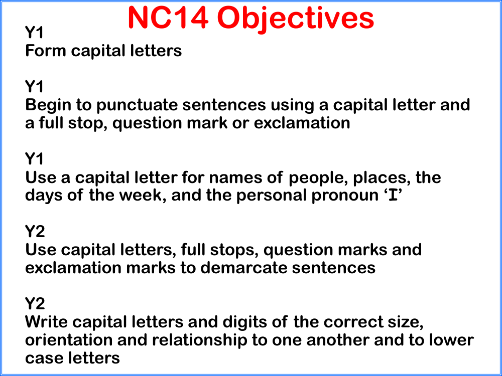 Capital Letters (KS1) - Worksheet