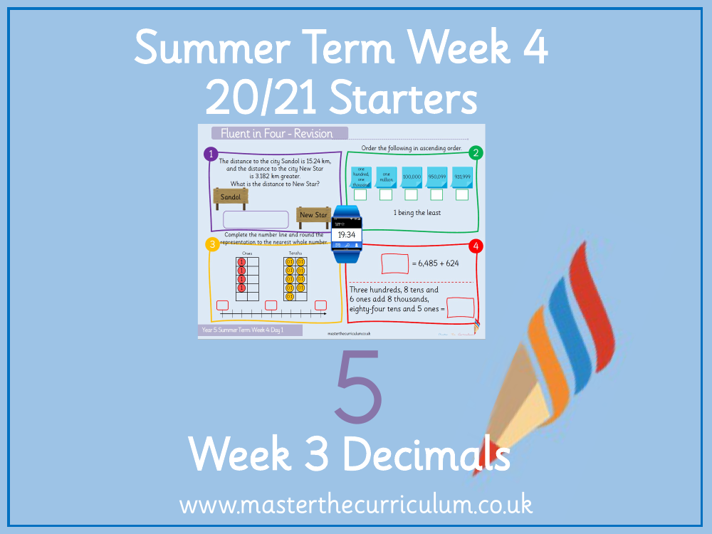 Decimals - Adding and Subtracting Wholes and Decimals - Starter