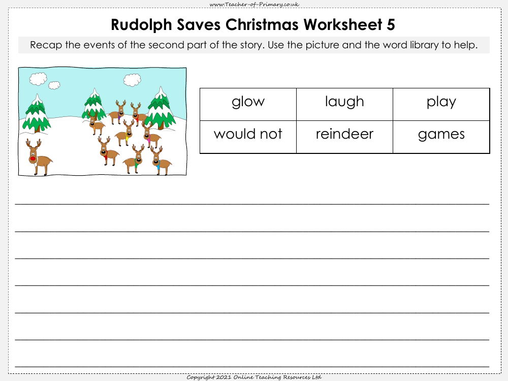 Rudolph Saves Christmas - Lesson 2 - Worksheets