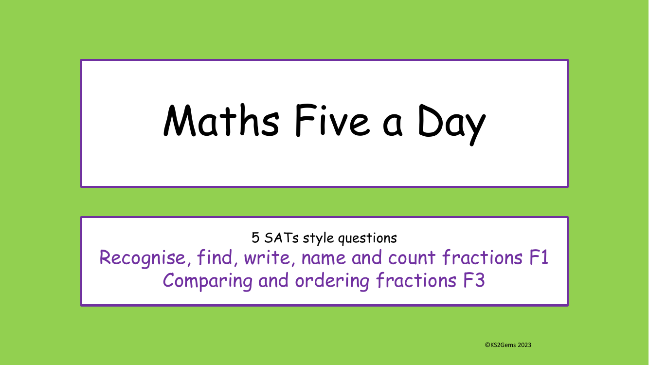 Five a Day - FDP - Fractions