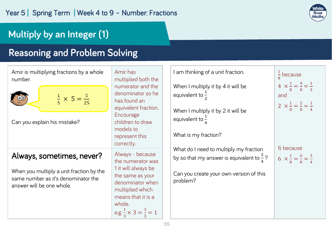 Multiply by an Integer (1): Reasoning and Problem Solving