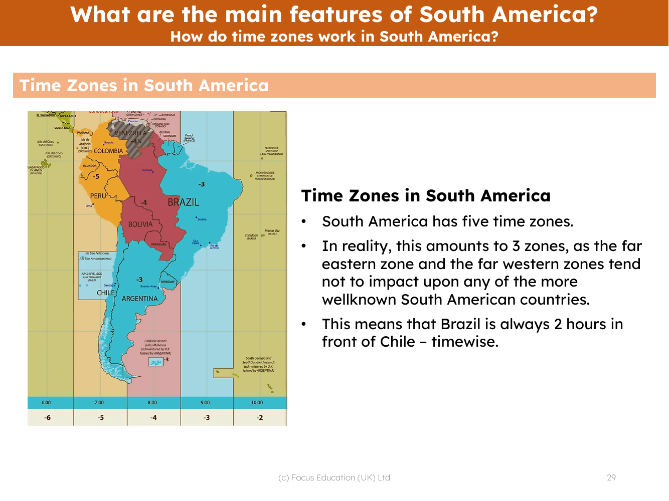 Time zones in South America