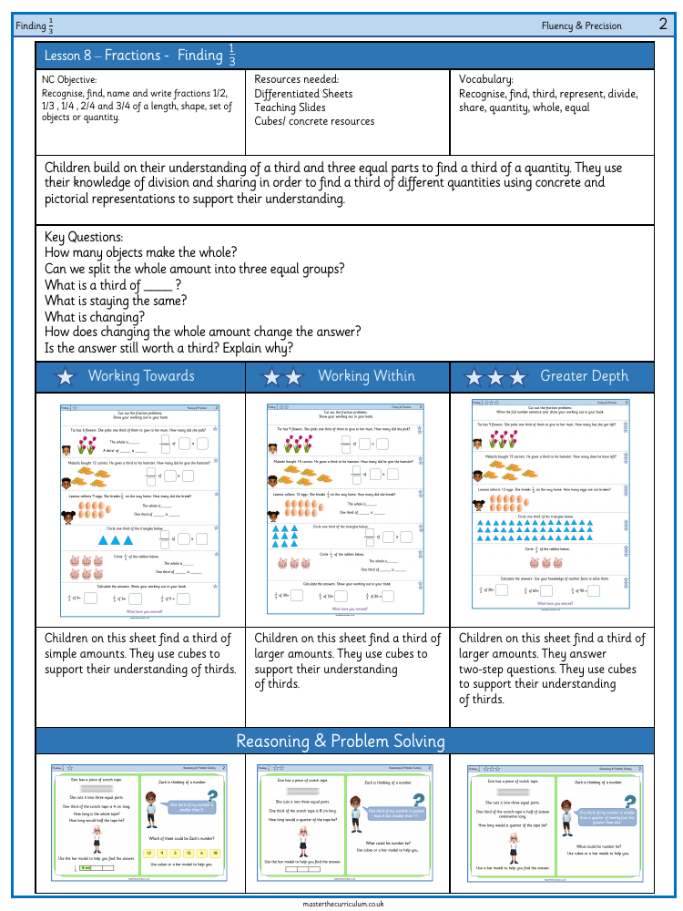 Fractions - Find a third - Worksheet