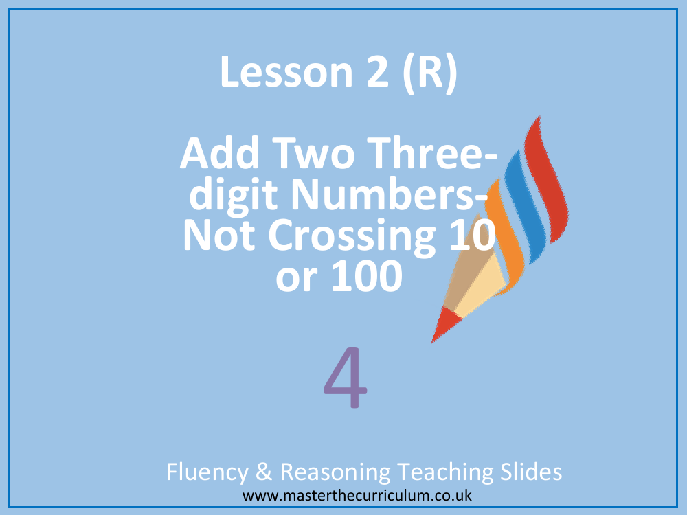 Addition and Subtraction - Adding 2 three digit numbers (no exchange) - Presentation