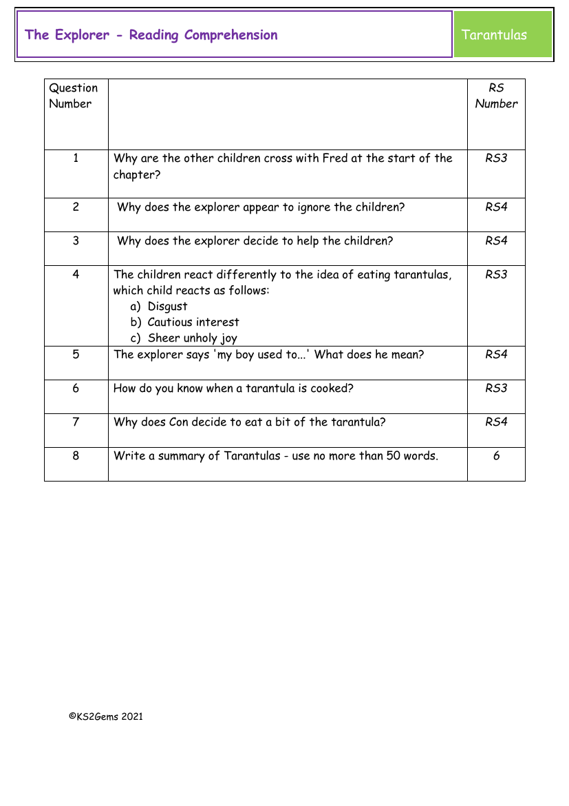 The Explorer - Session 19 - Reading Comprehension