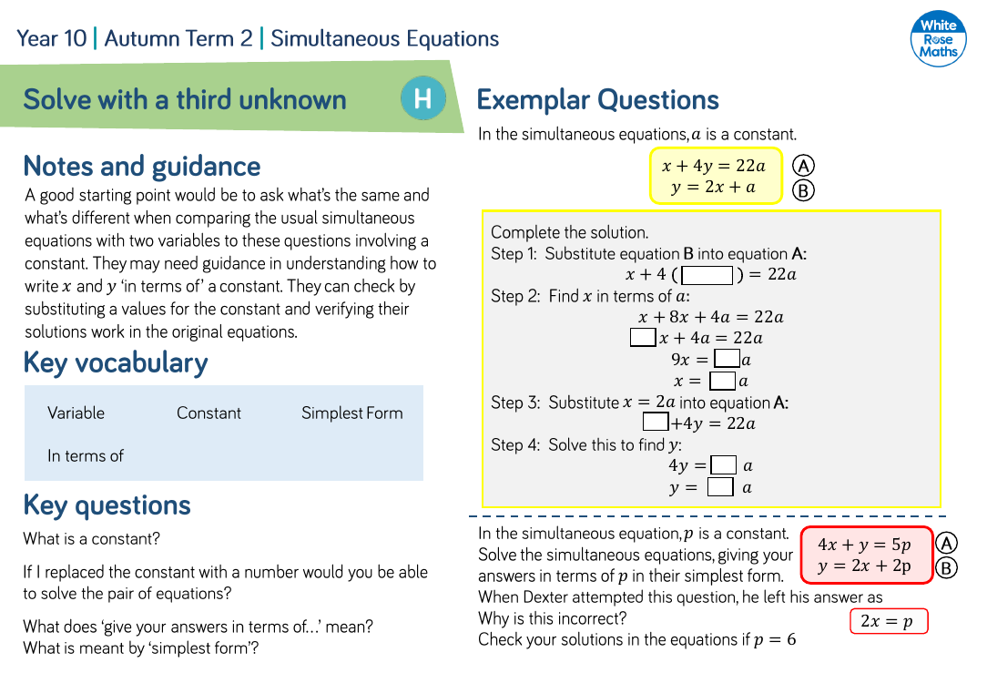 Solve with a third unknown: Questions