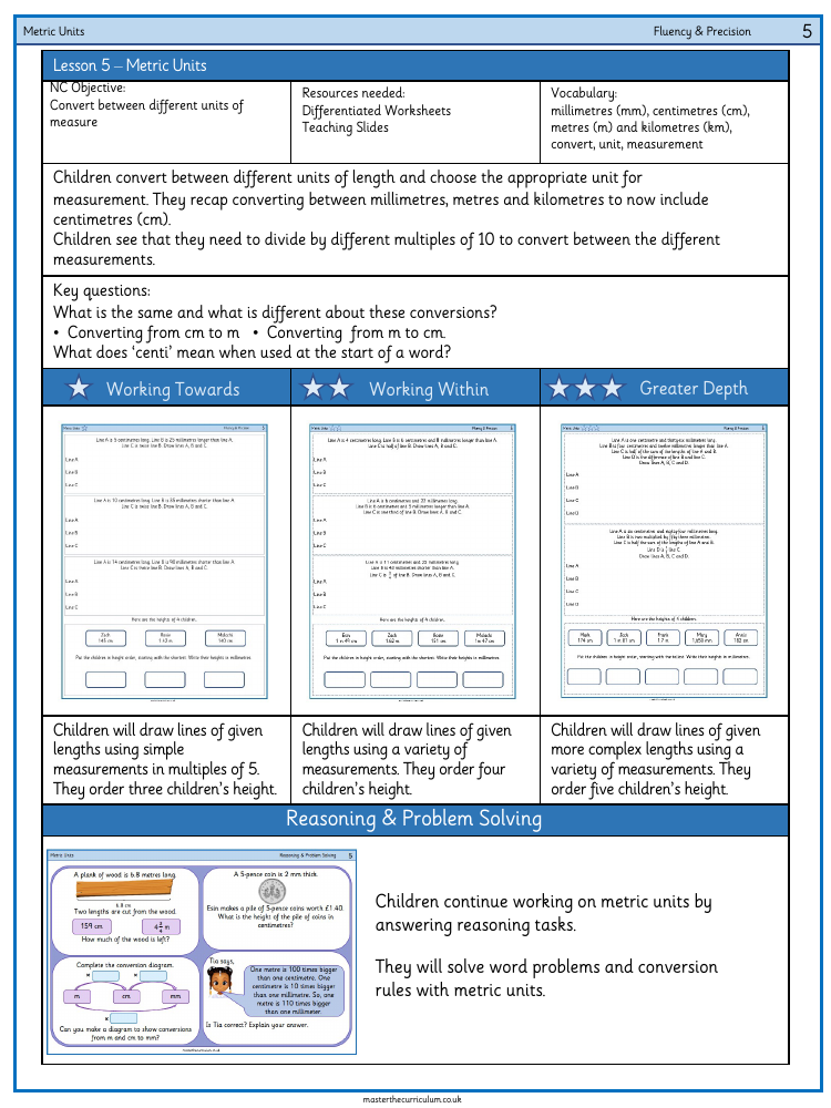 Converting Units - Metric Units - Worksheet