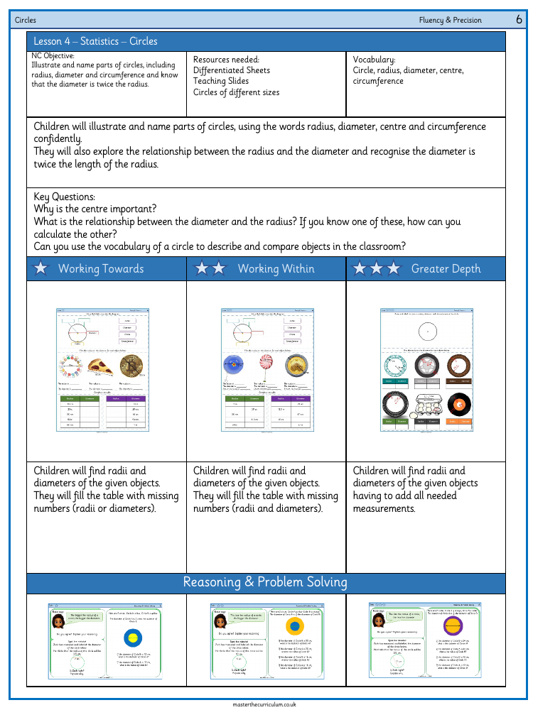 Statistics - Circles - Worksheet