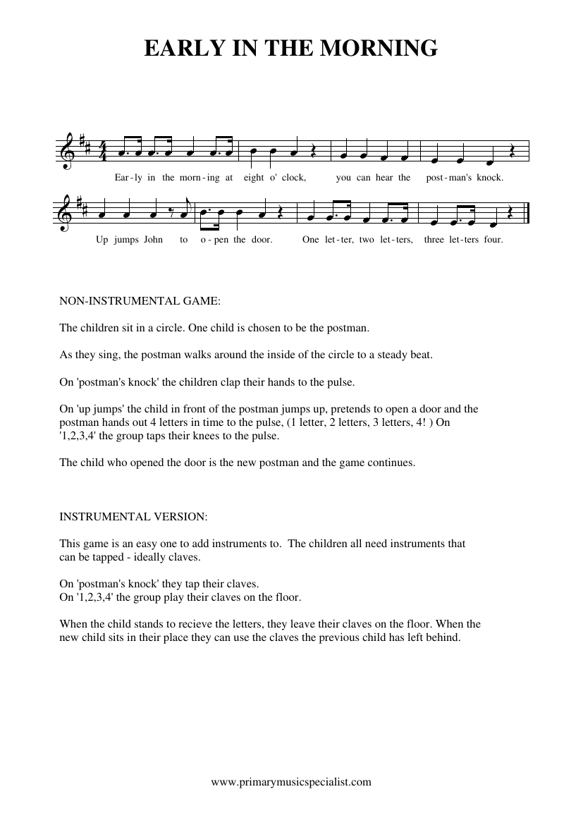 Instrumental Year 1 Notations - Early in the morning instrumental