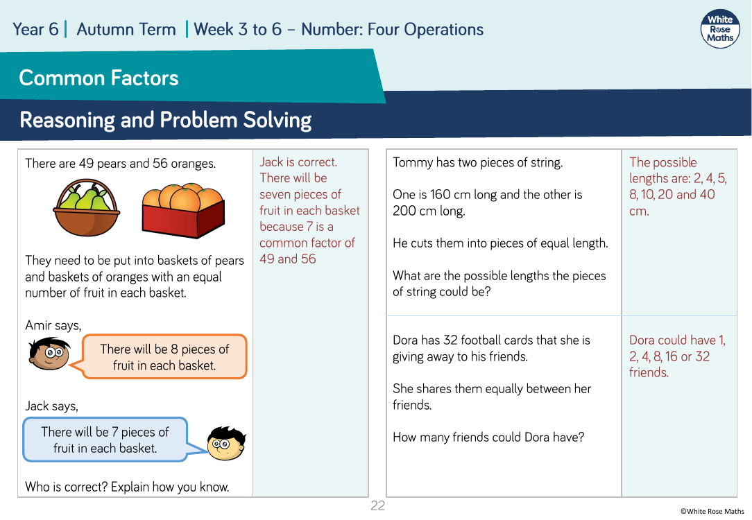 factors reasoning and problem solving