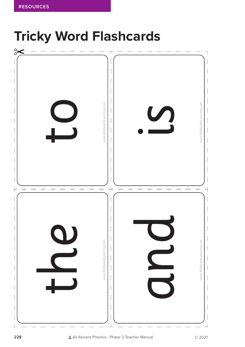 Tricky Word Flashcards - Phonics Phase 3 - Resource