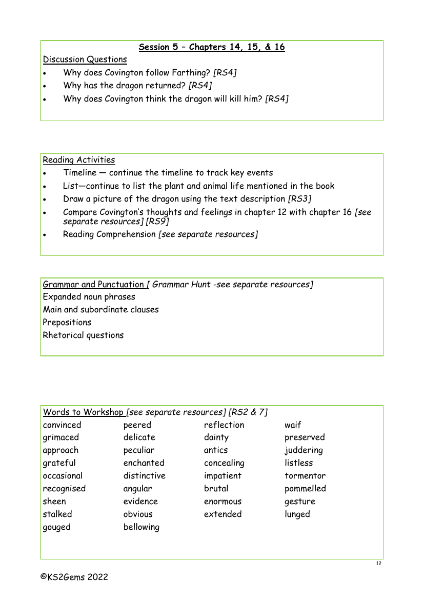 Darwin's Dragons - Session 5 - Chapters 14 - 16 - Worksheet