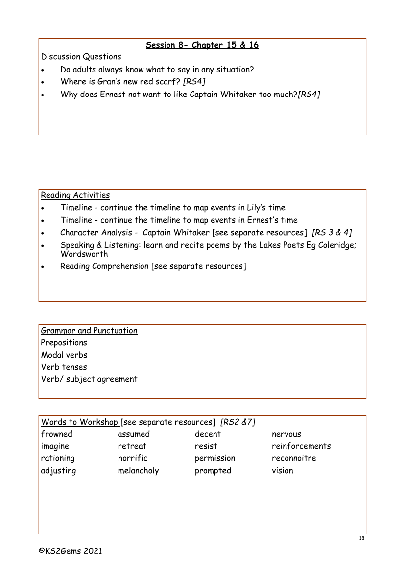 Armistice Runner - Session 8 - Worksheet