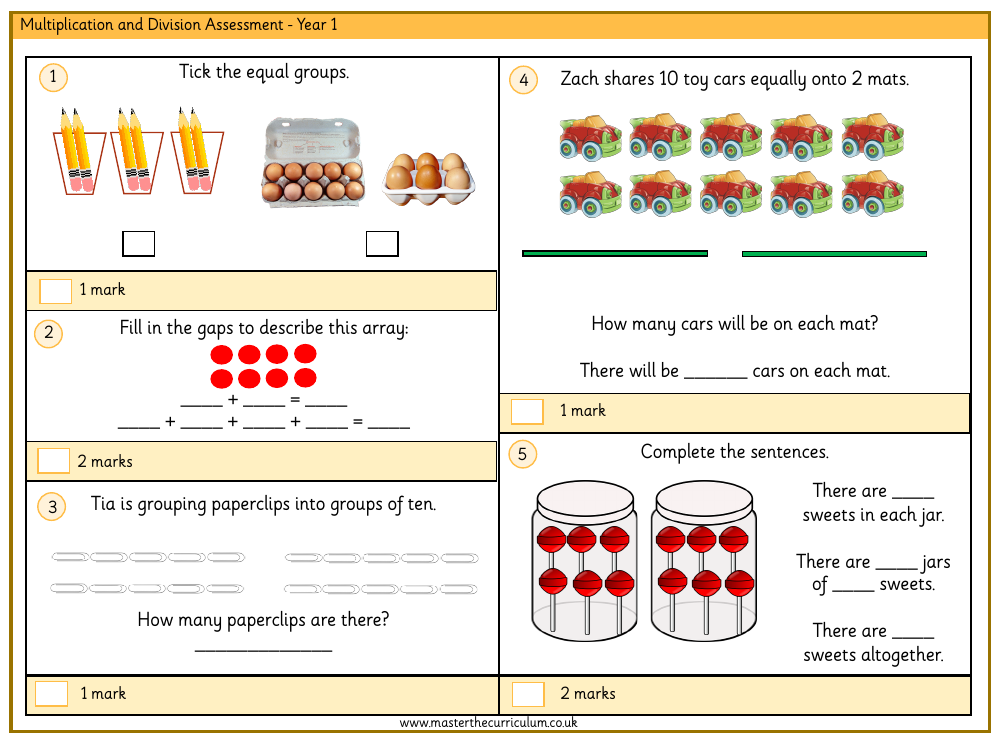 Multiplication and division - Assessment