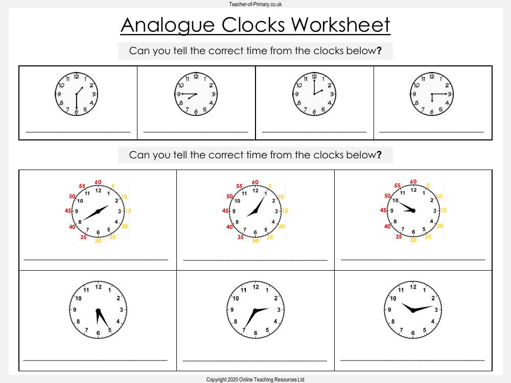 Time - Worksheet