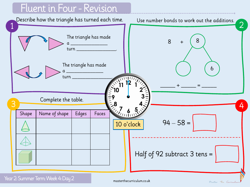 Position and direction - Describe movement and turns activity - Worksheet