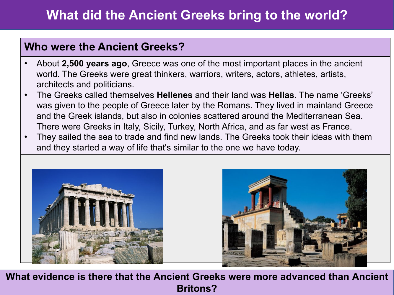 Who were the Ancient Greeks? - Info sheet