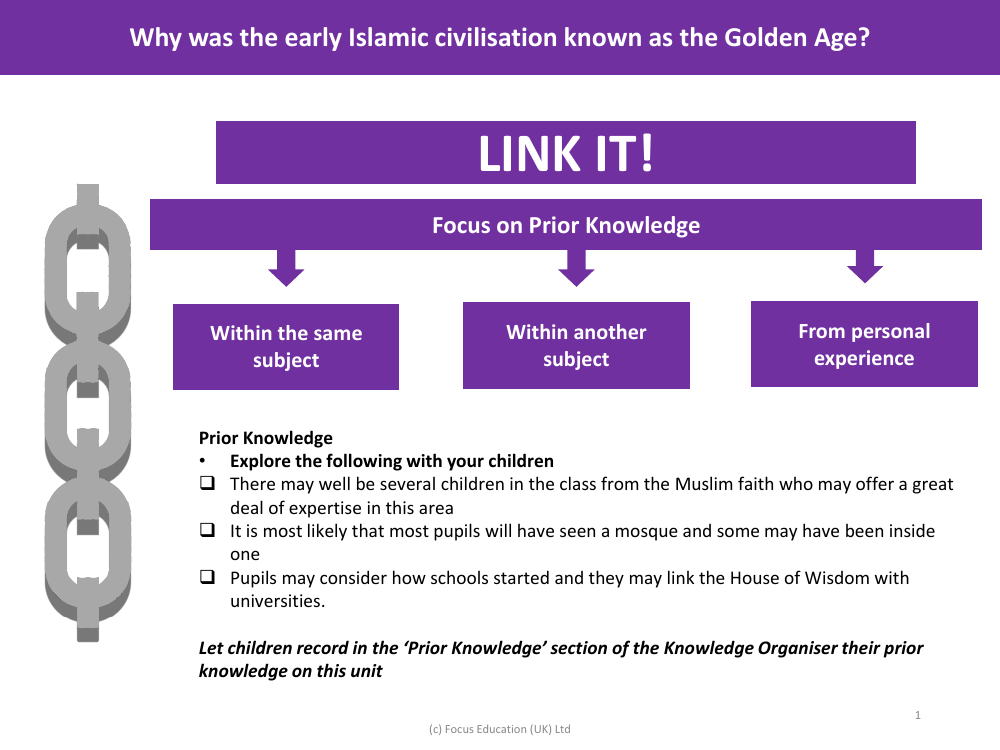 Link it! Prior knowledge - Islamic Civilisation - Year 5