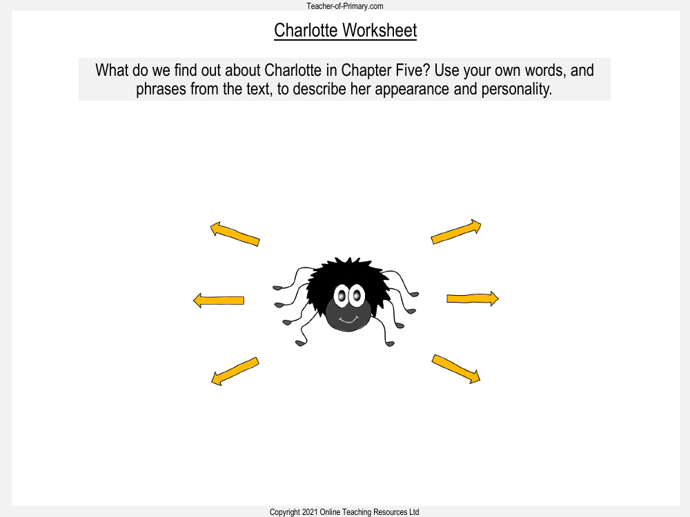 Charlotte's Web - Lesson 5: Charlotte - Worksheet