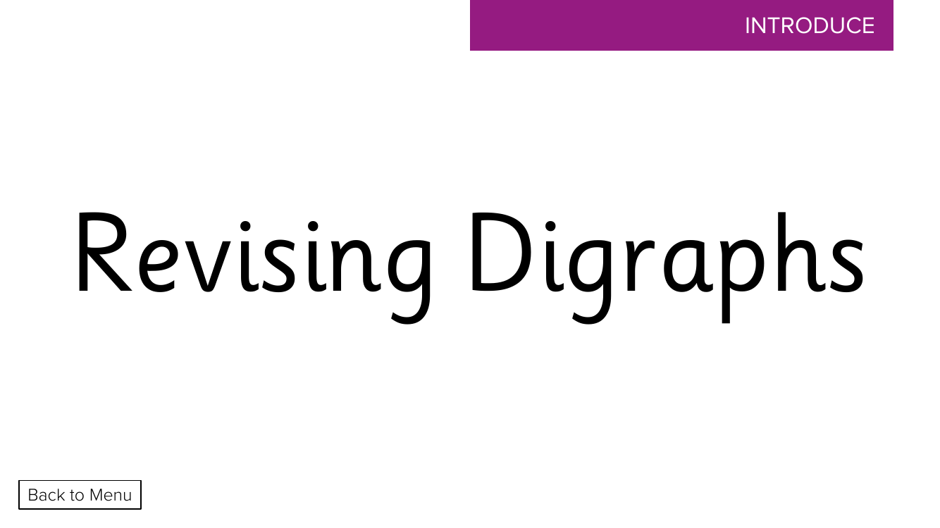 Week 9, lesson 4 Revising Digraphs - Phonics Phase 3,  - Presentation