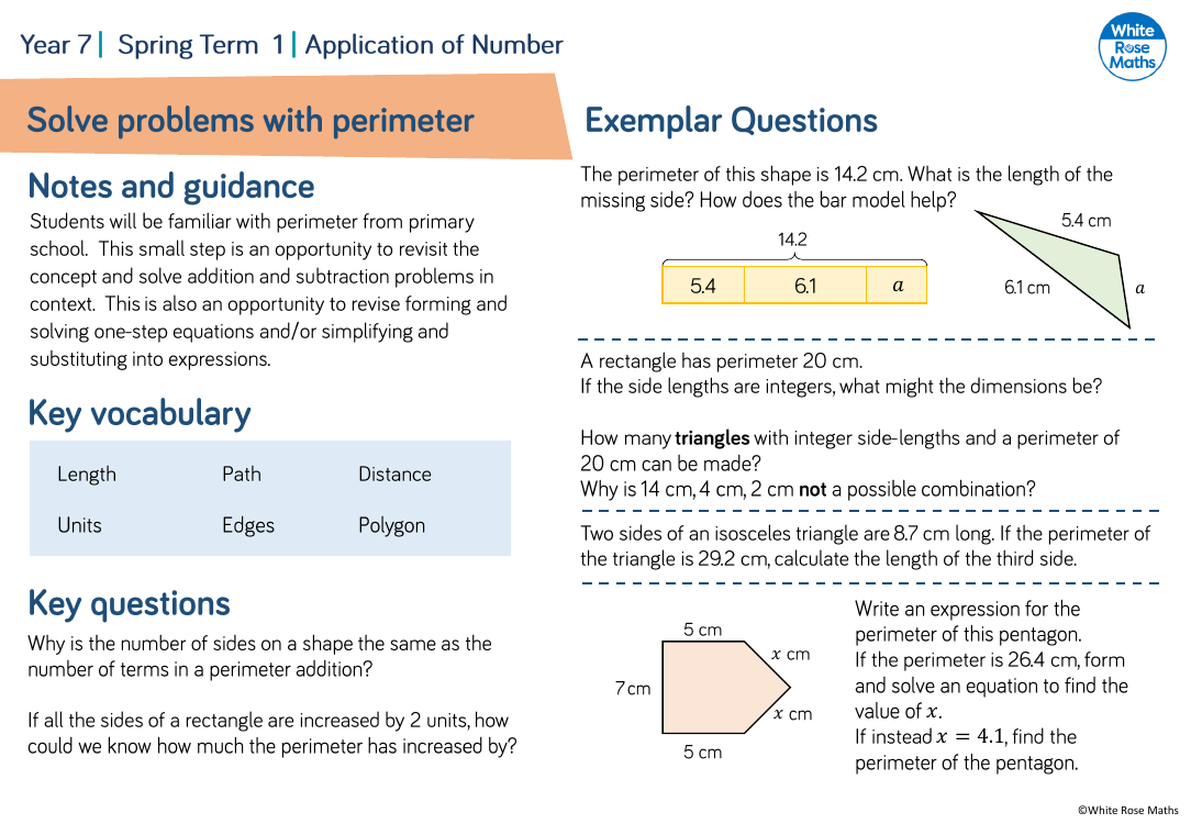 Solve problems with perimeter: Questions