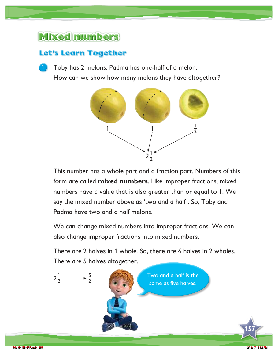 Max Maths, Year 4, Learn together, Mixed numbers (1)