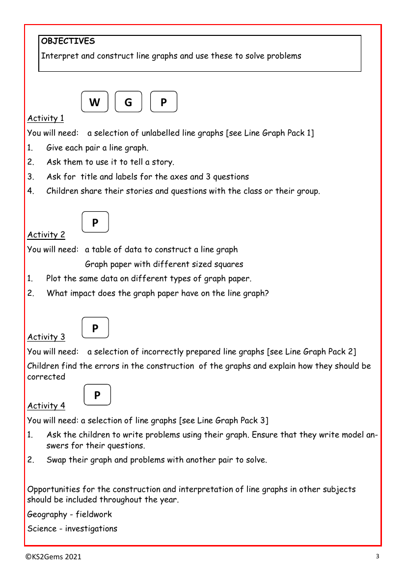 Line Graphs worksheet