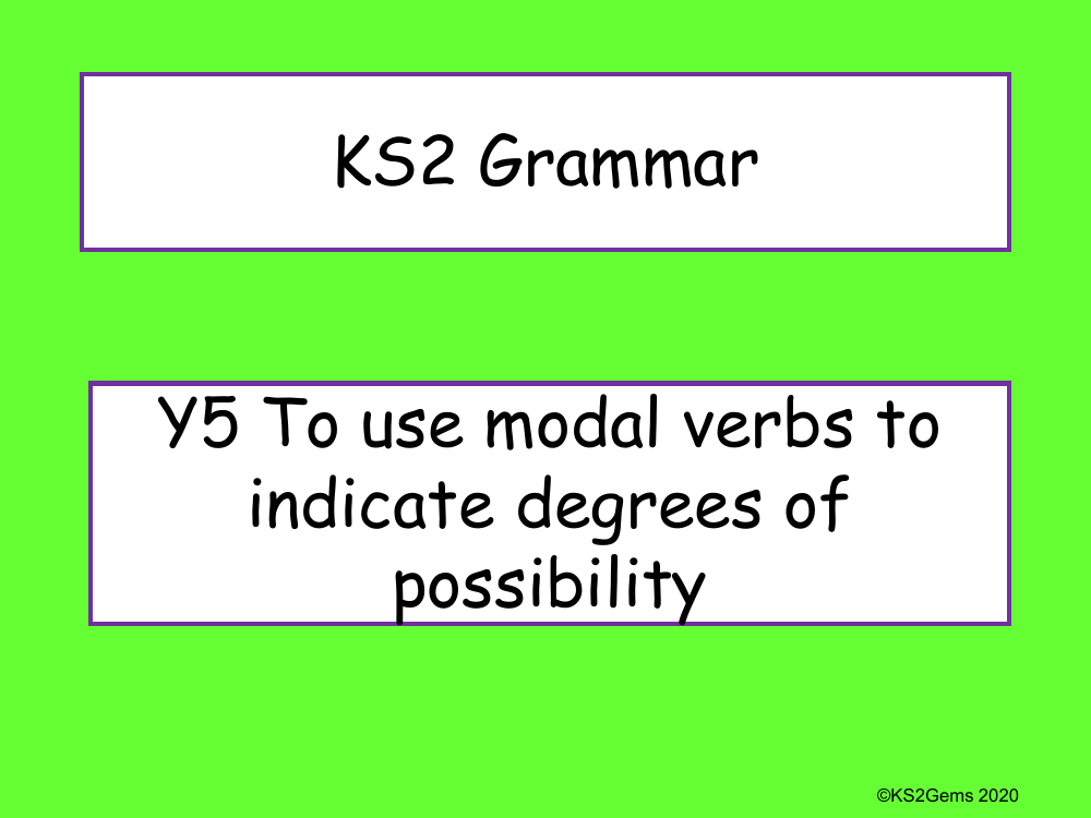 Modal Verbs - Degrees of Possibility Presentation