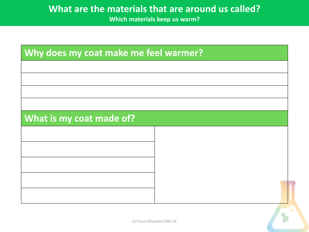 Which materials keep us warm? - Worksheets