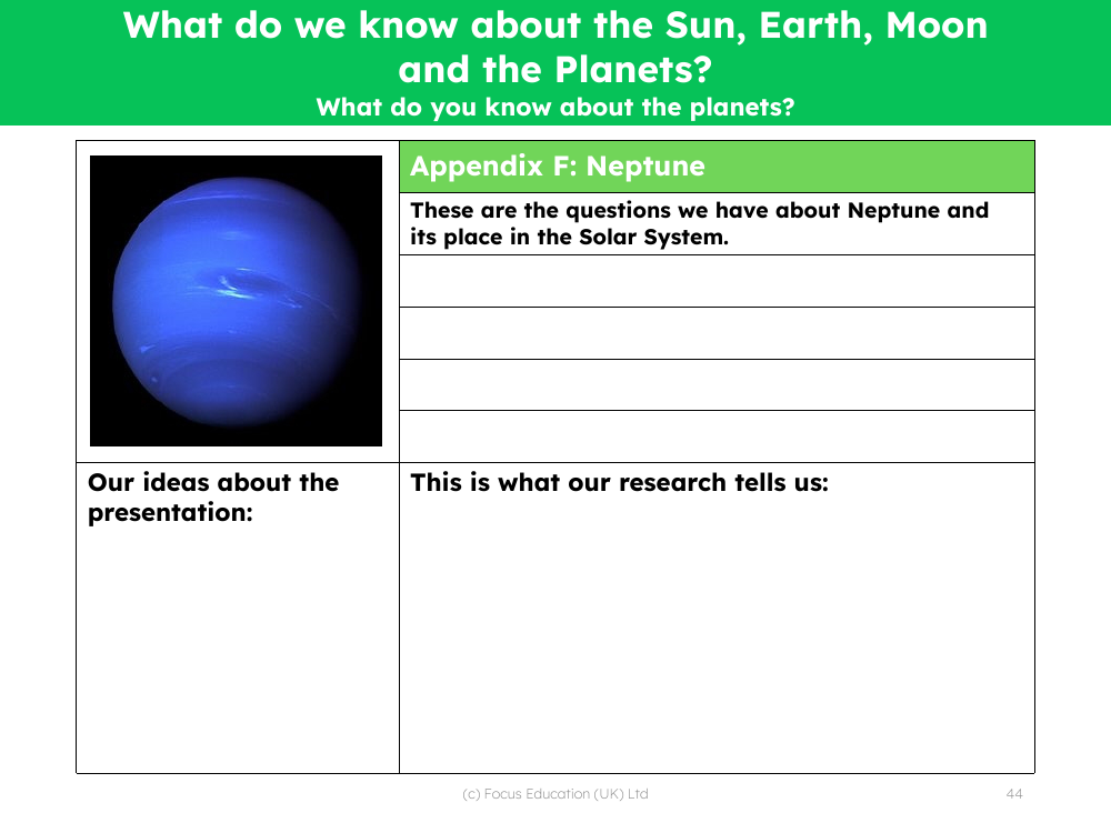 Neptune fact file