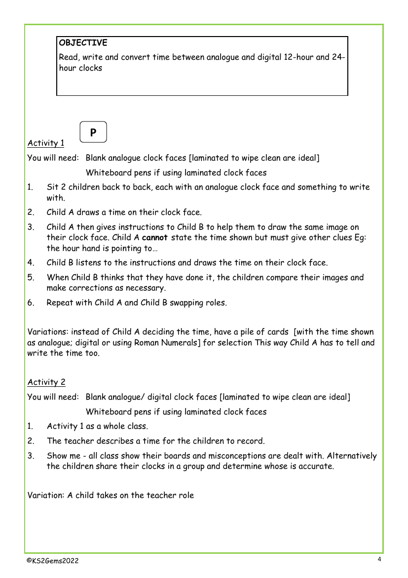 Converting between analogue and digital time worksheet