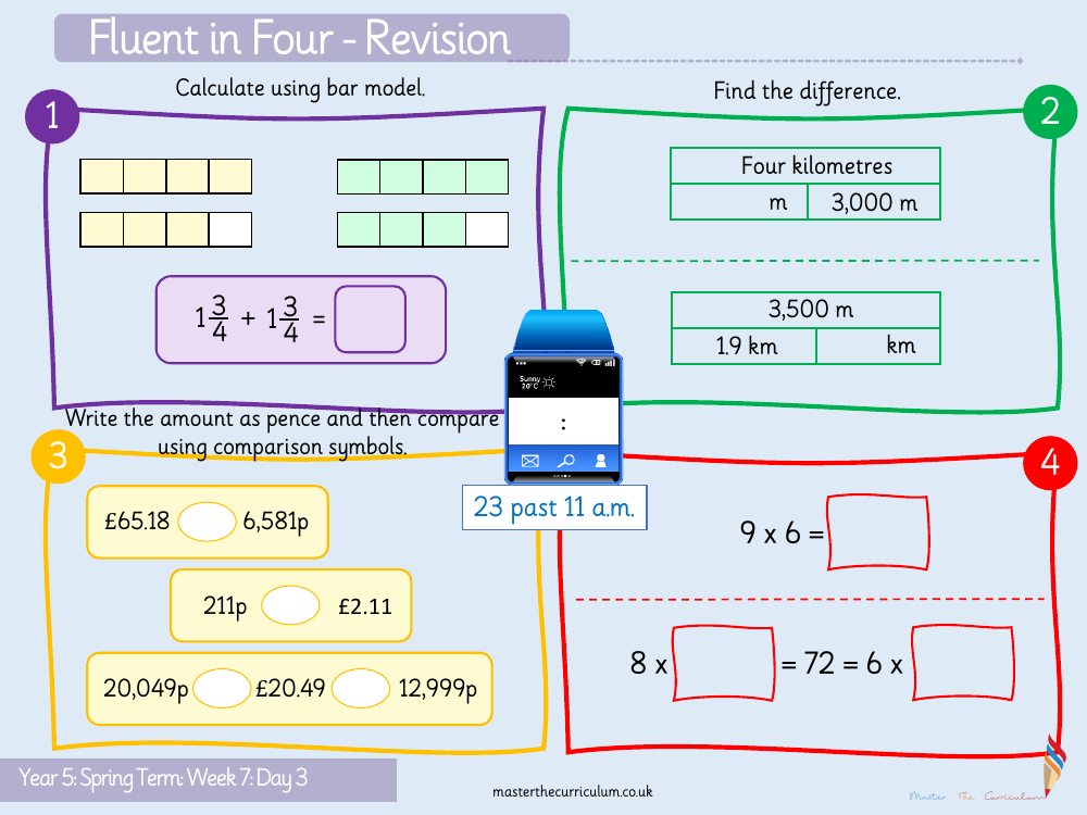 Fractions - Add Mixed Numbers - Starter