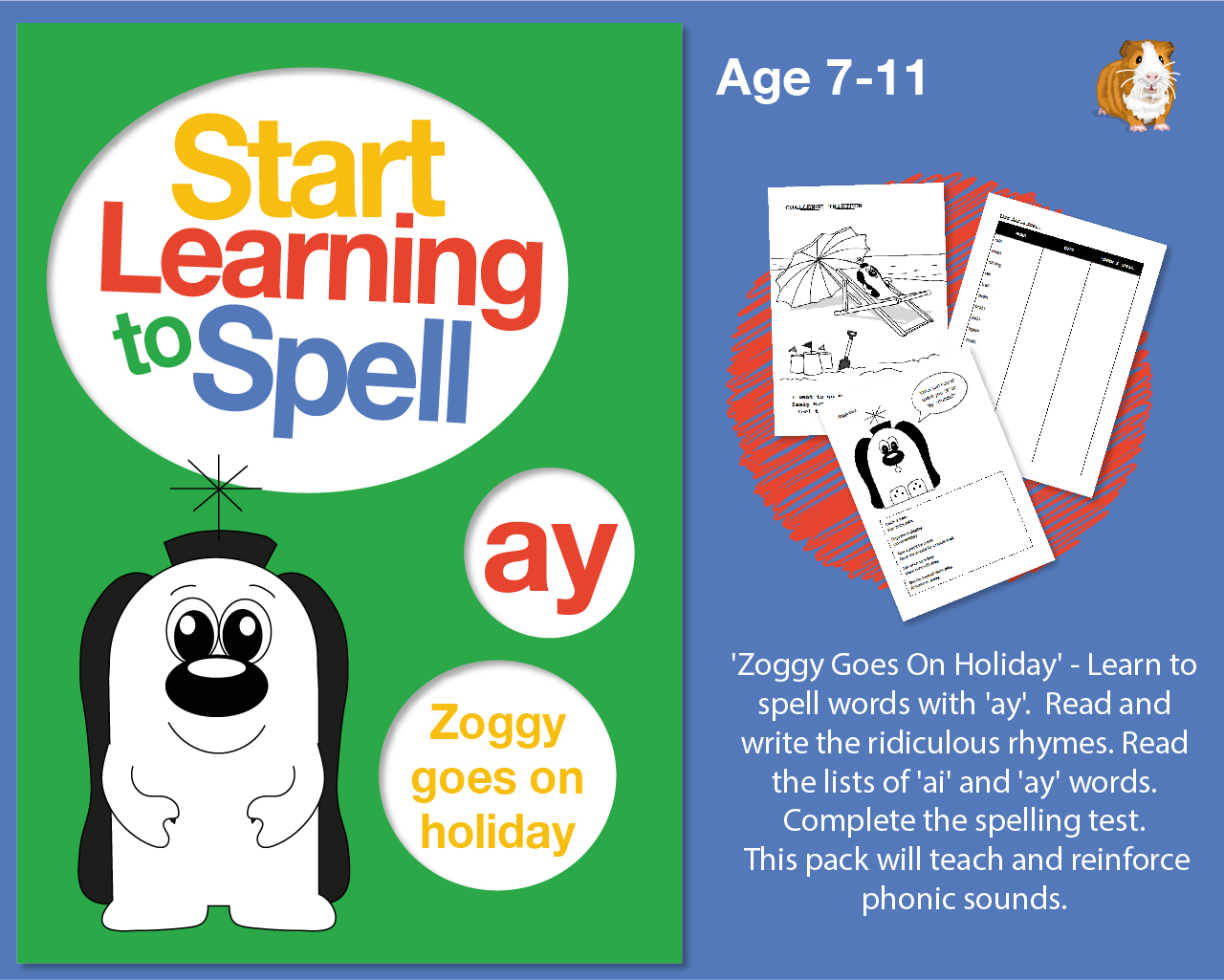 Zoggy Goes On Holiday' Learn To Spell Words With 'ay' (7-11 years) - Teacher Notes