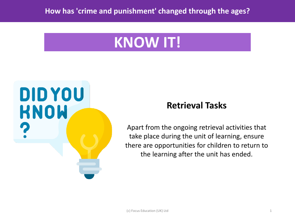 Know it! - Crime and Punishment - Year 4 - Teacher's notes