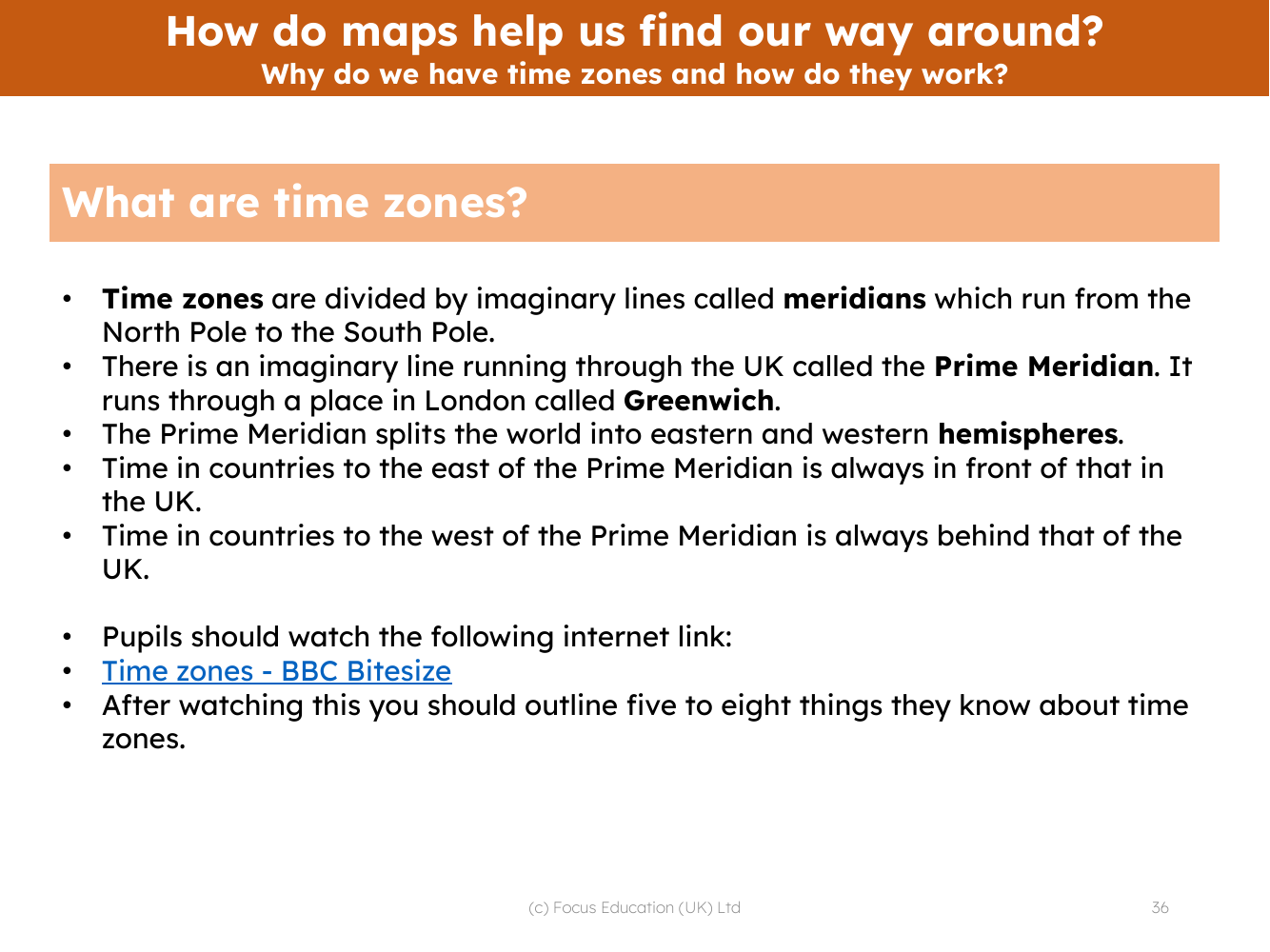 What are time zones? - Info sheet