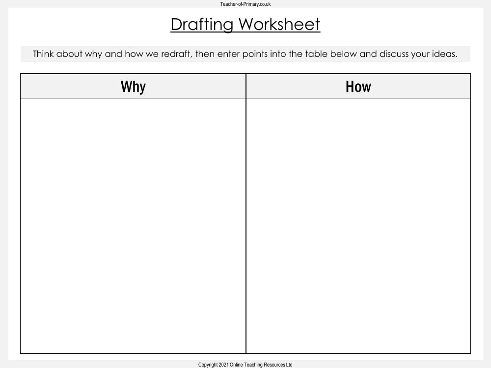 Writing a Formal Letter - Lesson 3 - Drafting Worksheet