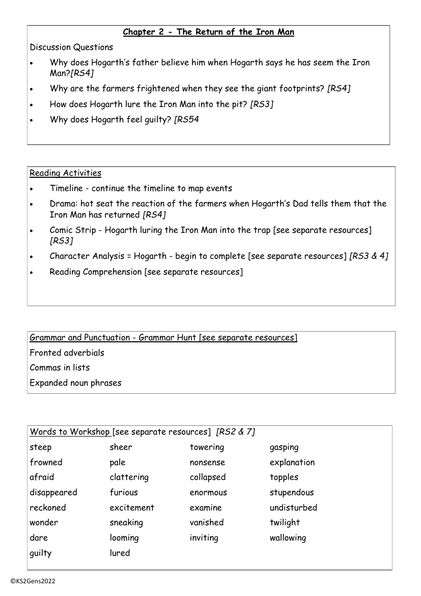 The Iron Man - Chapter 2 - Worksheet