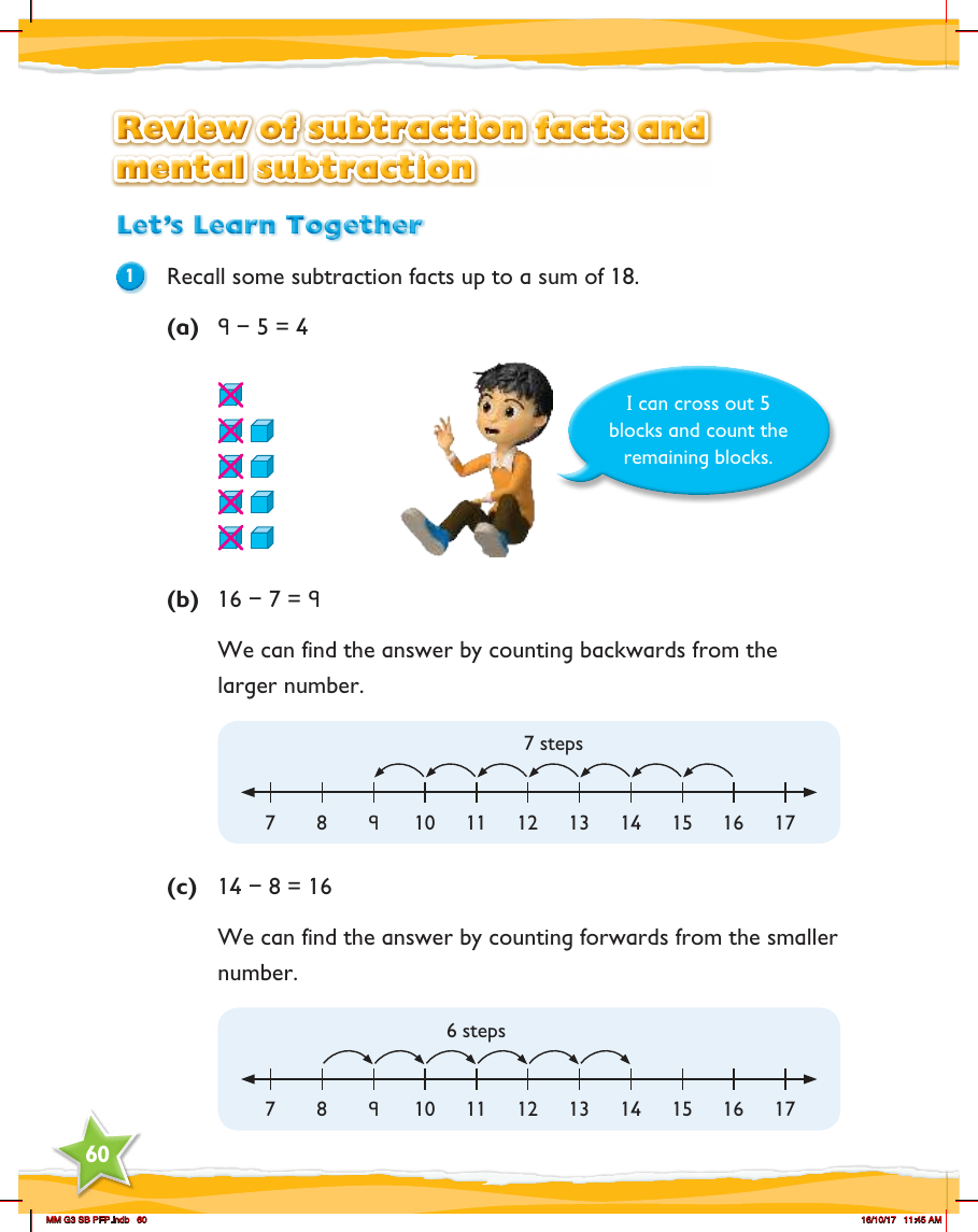 Max Maths, Year 3, Learn together, Review of subtraction facts and mental subtraction (1)