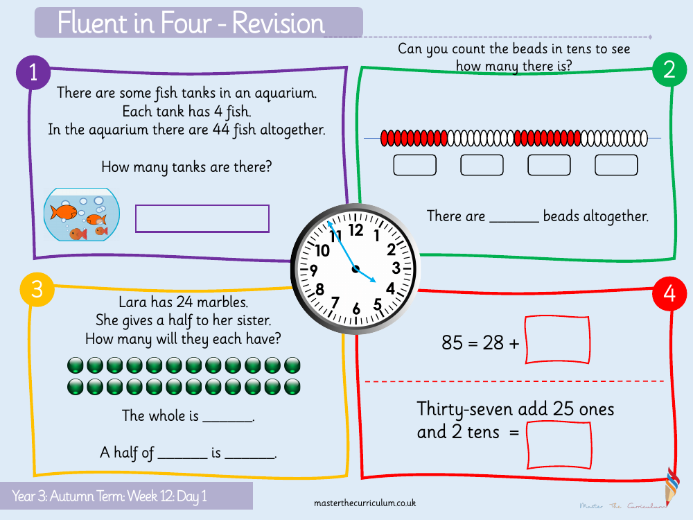 Multiplication and division - The 4 times table - Starter