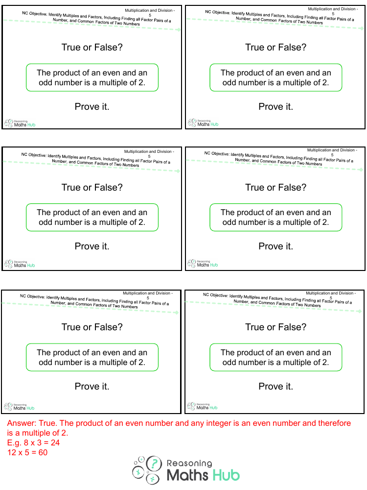 Identify Multiples and Factors 3 - Reasoning