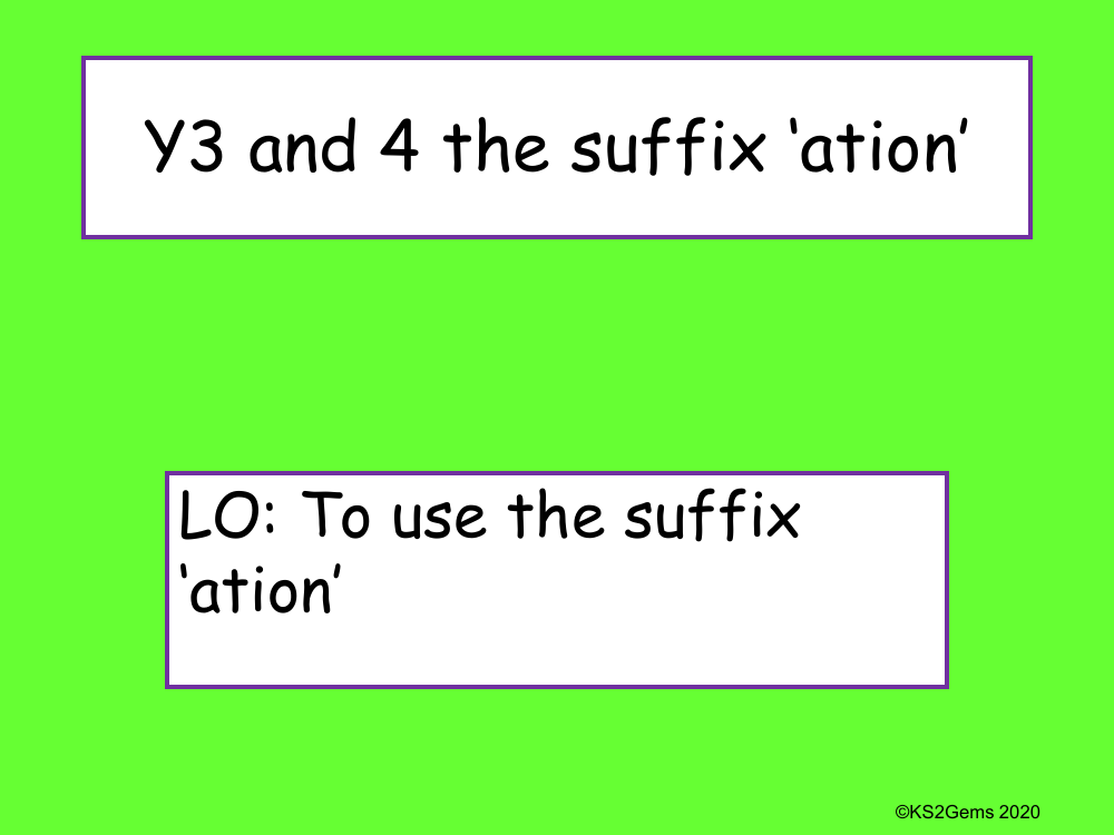 Using the Suffix 'ation' Presentation