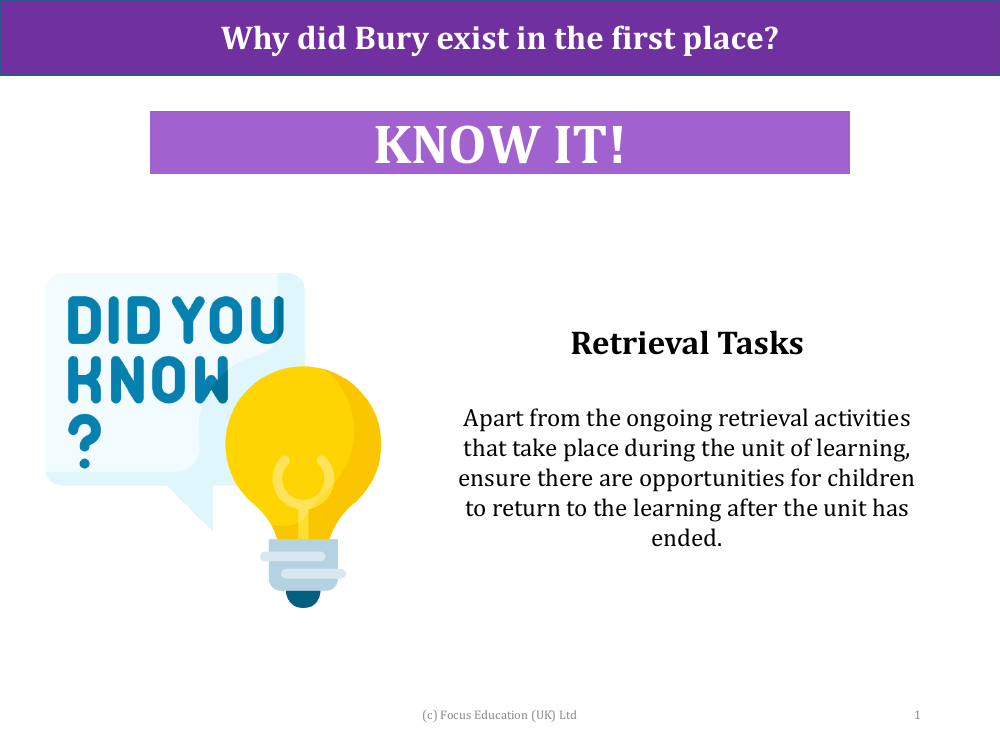 Know it! - History of Bury - Year 3