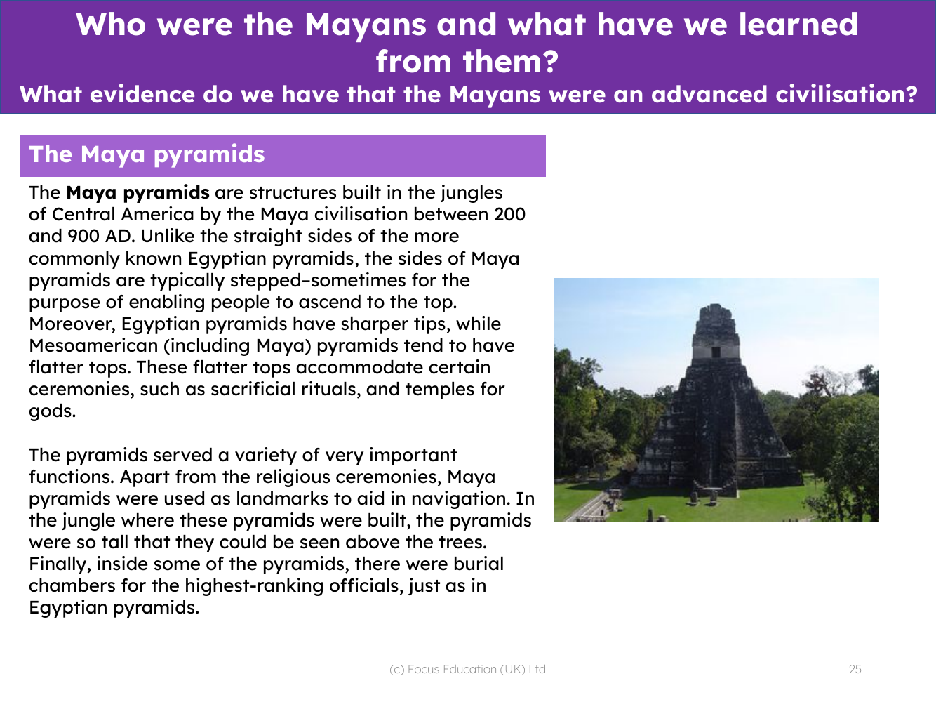 The Maya pyramids - Info pack