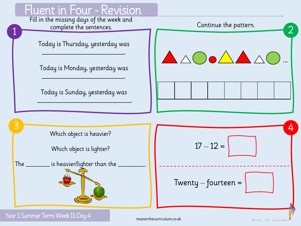 Time - Time to the hour activity - Starter