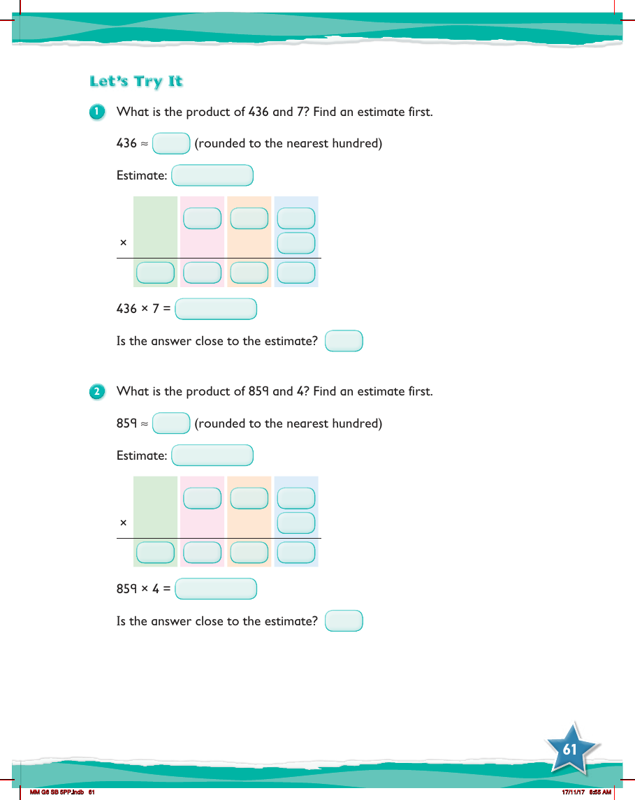 Max Maths, Year 6, Try it, Multiplying by a 1-digit number