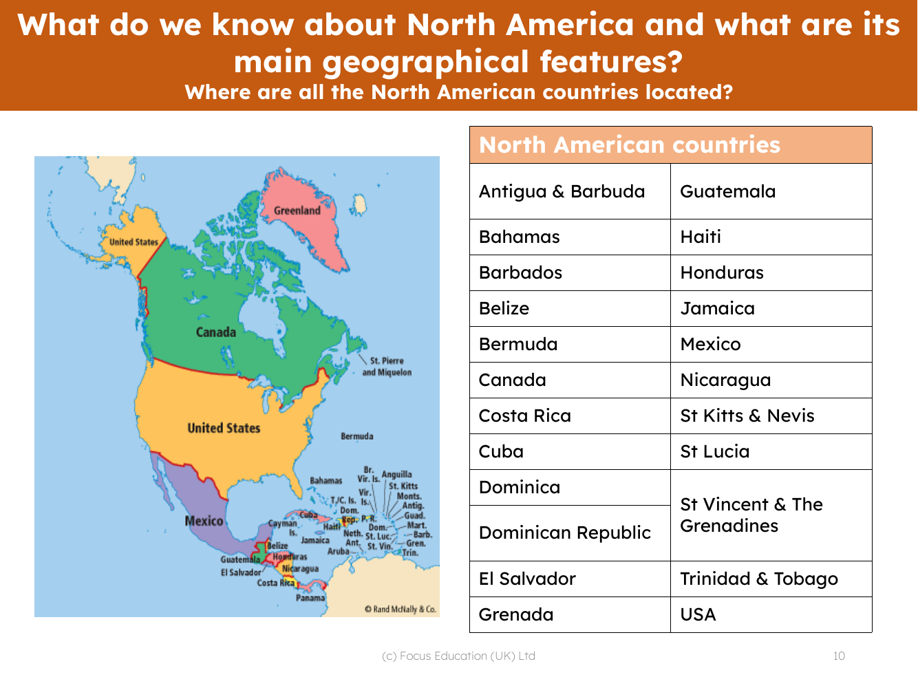 North American countries map