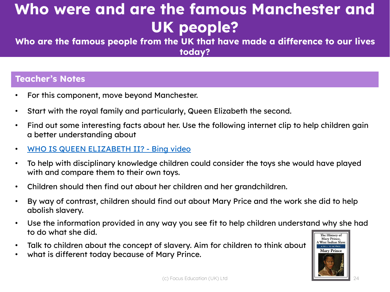Who are the famous people from the UK that have made a difference to our lives today? - Teacher notes