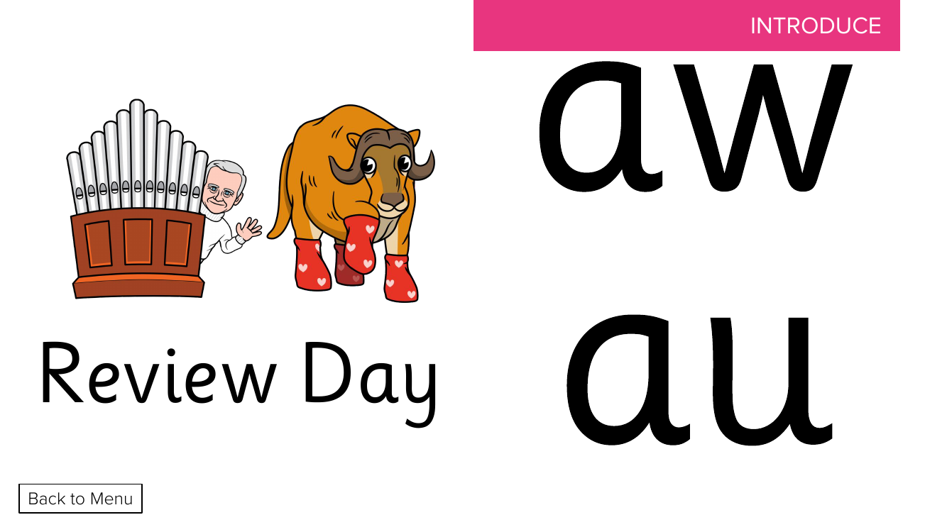 Week 23, lesson 3 Review Day "aw,au" - Phonics Phase 5, unit 3 - Presentation